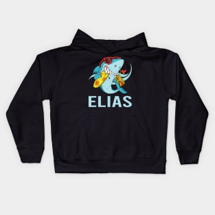 Funny Shark - Elias Name Kids Hoodie